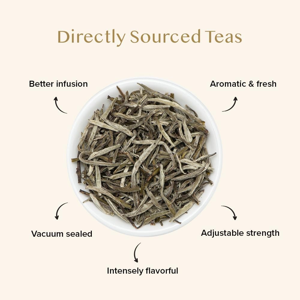 Thumbnail 6 de VAHDAM Thé Blanc Silver Needle — 50 g en vrac, thé blanc pur à faible caféine