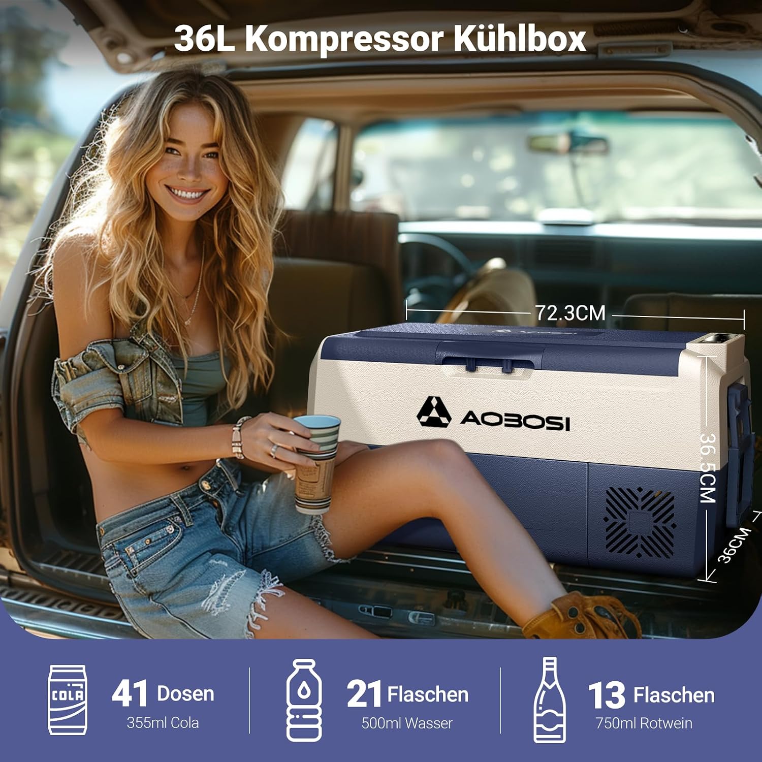 Detalle 2 de AAOBOSI Kompressor Kühlbox 50 L – elektrische Kühlbox