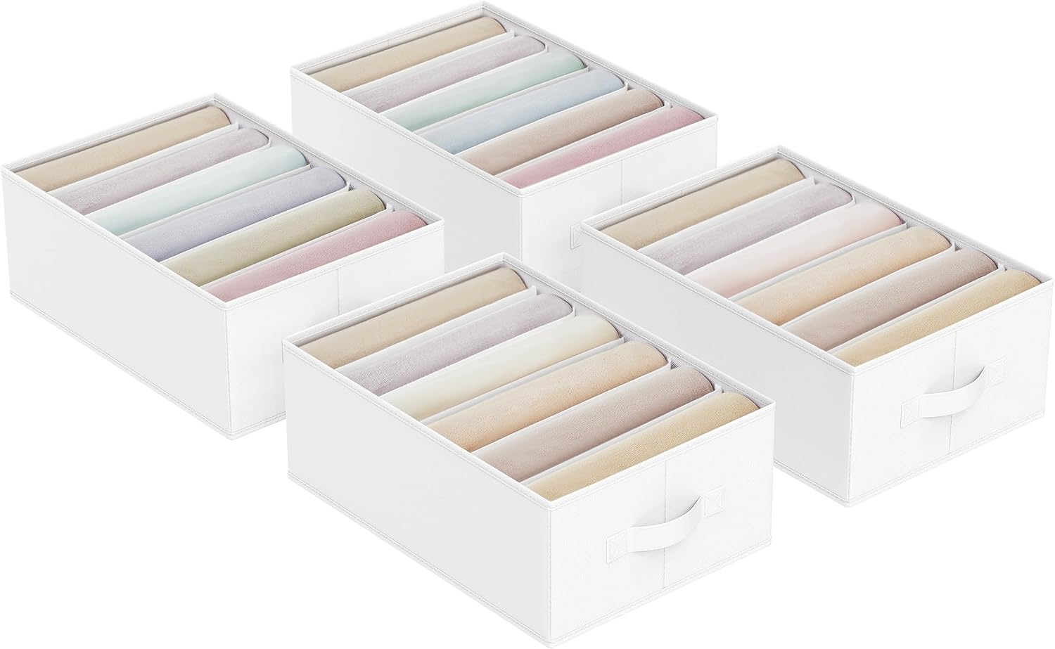 Detalle de SONGMICS RUS009K02 kledingorganizers, 6 vakken, stapelbaar en zandbeige