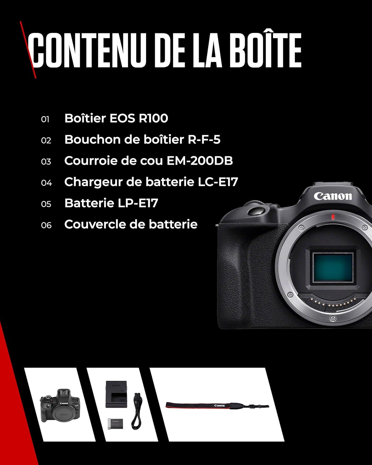 Thumbnail 6 de Canon EOS R100 — Appareil photo hybride compact à capteur APS-C stabilisé (24 MP) et 4K