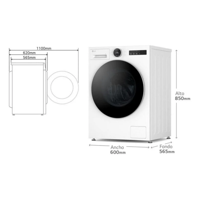 Detalle 2 de LG F4X7009TWS: Lavadora inteligente de 9 kg con AI DD y TurboWash 360°