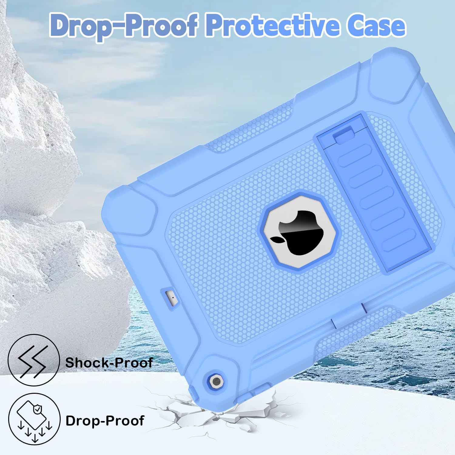Detalle de SINSO Case for iPad 9th/8th/7th Gen 10.2in – Blue, Fully-Body Rugged Protection with Stand and Pencil Holder