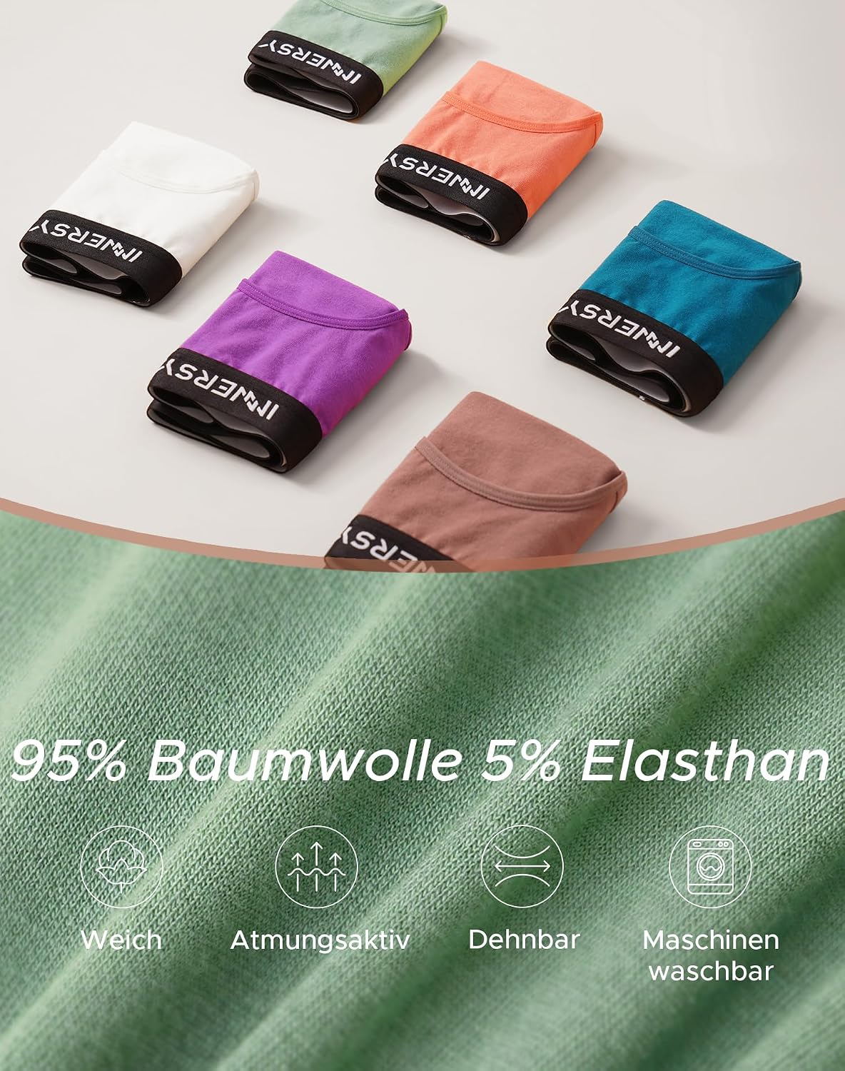 Detalle 1 de INNERSY Slip Damen 6er Pack Baumwolle