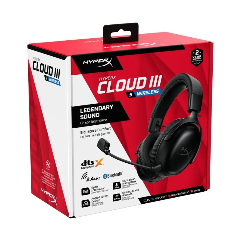 Detalle de HyperX Cloud III S Wireless 2.4GHz Bluetooth — audio espacial