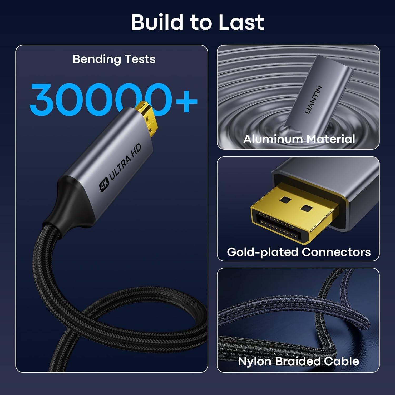 Thumbnail 3 de UANTIN 4K DisplayPort to HDMI Cable 1.8m
