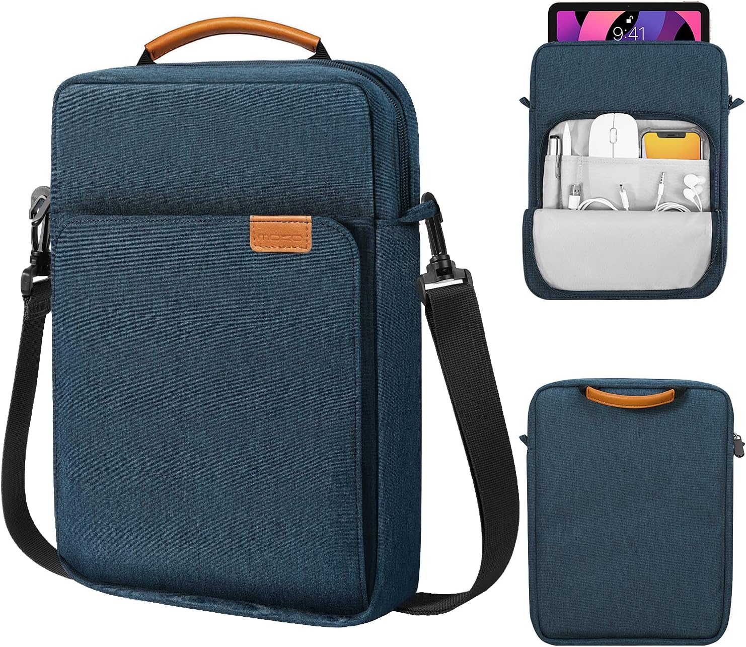 Detalle de MoKo 9-11 Inch Tablet Sleeve Bag with Handle & Shoulder Strap (Indigo)