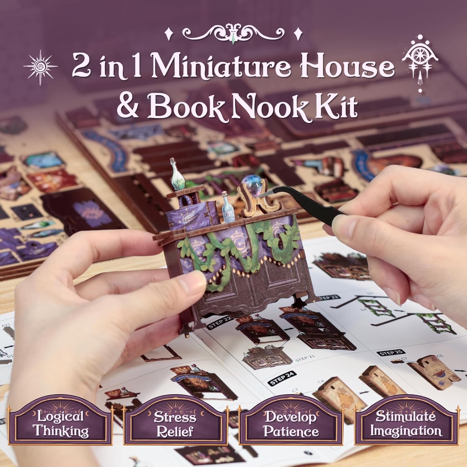 Thumbnail 4 de CUTEBEE Book Nook Kit 196-piece