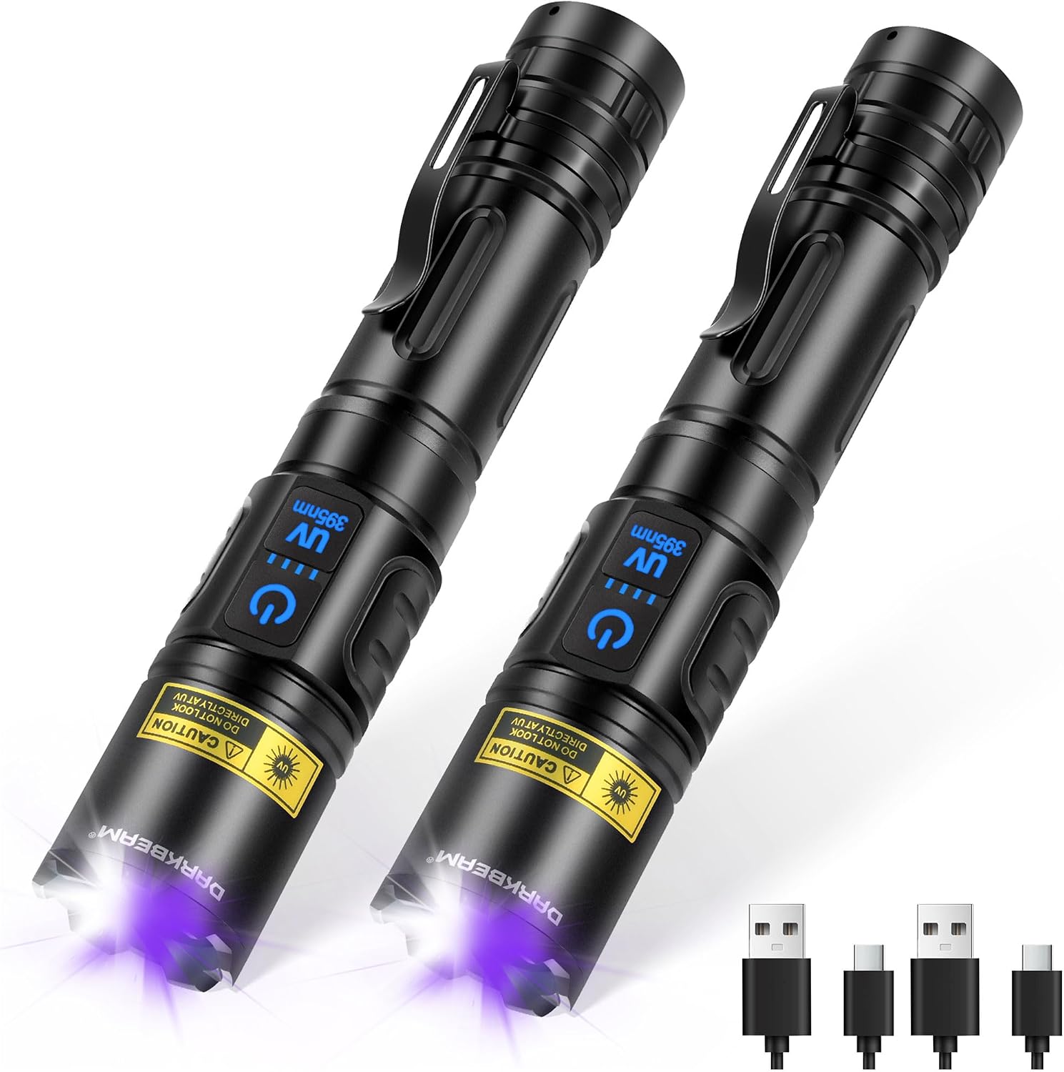 Detalle de DARKBEAM A900 LED- en UV-zaklamp, 395 nm, USB-C-oplaadbaar, set van 2