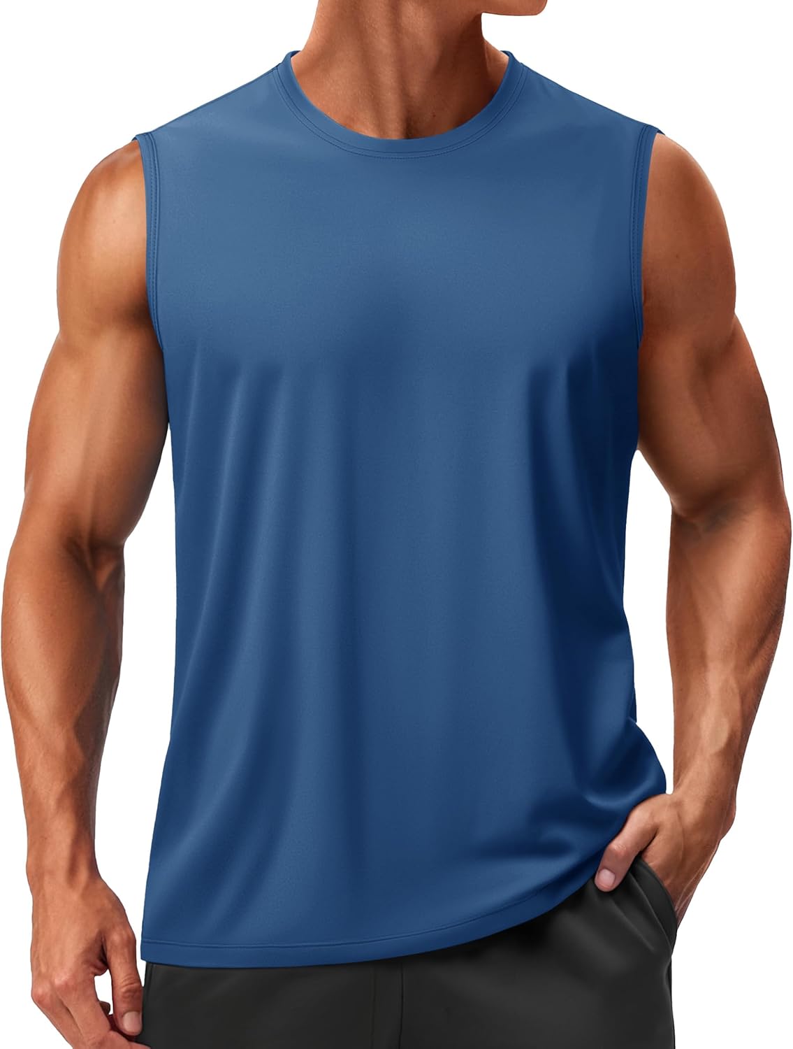 Detalle de TACVASEN Herren Tanktop Sport mit UPF 50+ UV-Schutz – schnelltrocknend & atmungsaktiv
