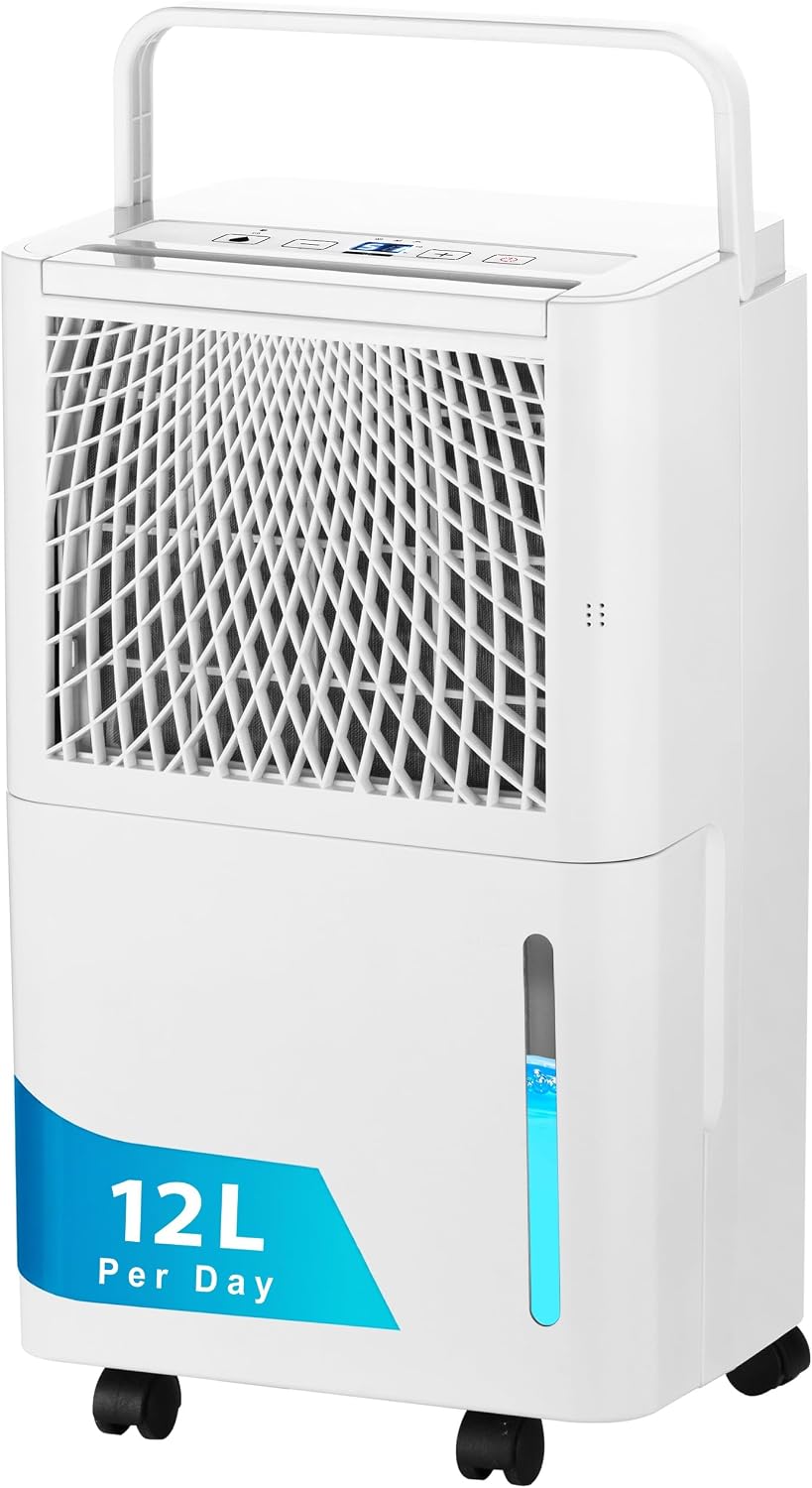 Detalle de Nyxi 12L Per Day Dehumidifier with Digital Humidity Sensor, 24hr Timer & Continuous Drainage (12L/day)
