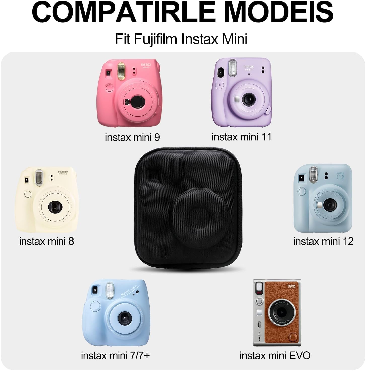 Thumbnail 1 de XANAD Hard Case for Fujifilm Instax Mini 13/12/11/10/9/8/7/7+ / EVO Instant Cameras (Pink)