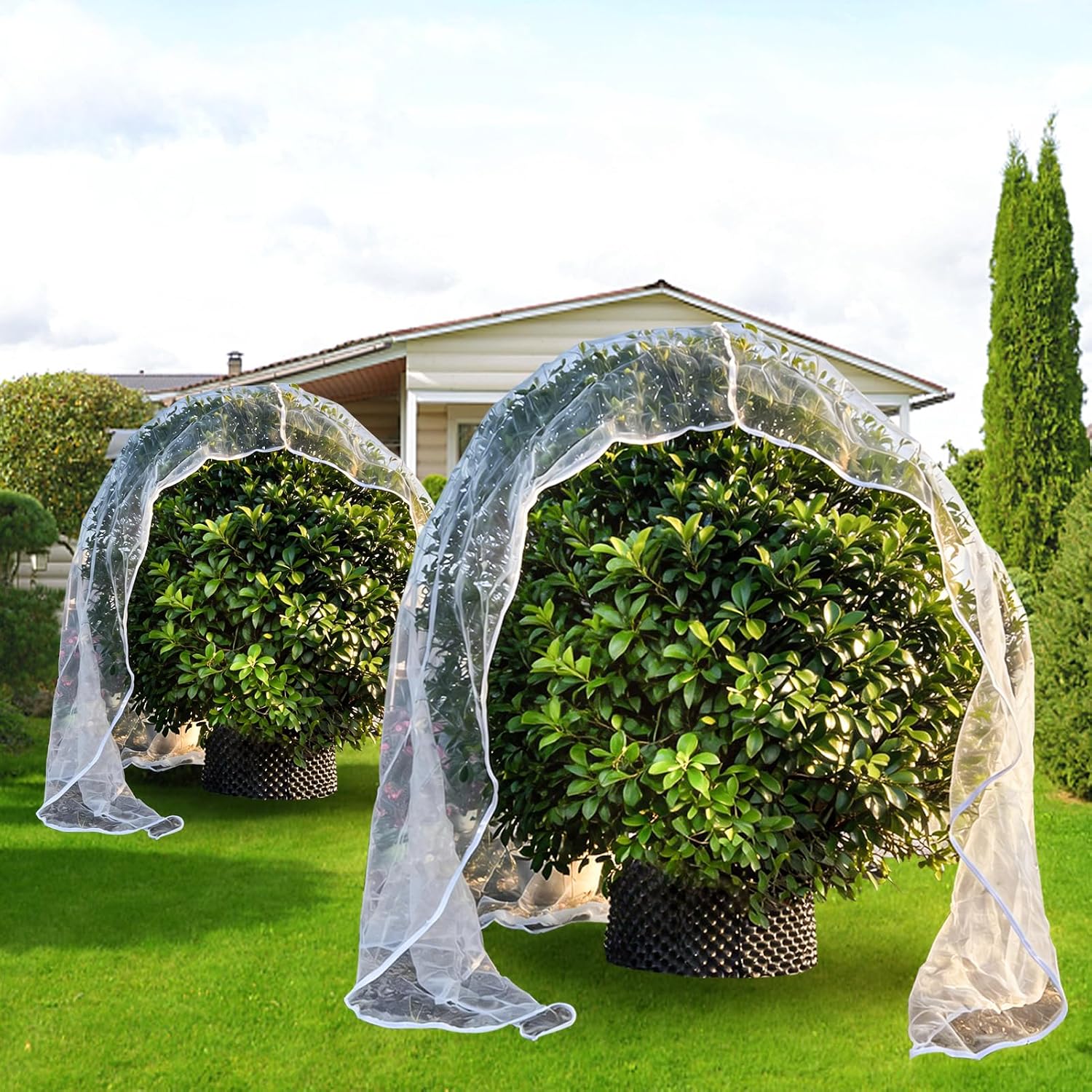 Thumbnail 6 de 3x3M Fruit Tree Net: Large Garden Netting with Drawstring and Zipper for Bird and Insect Protection