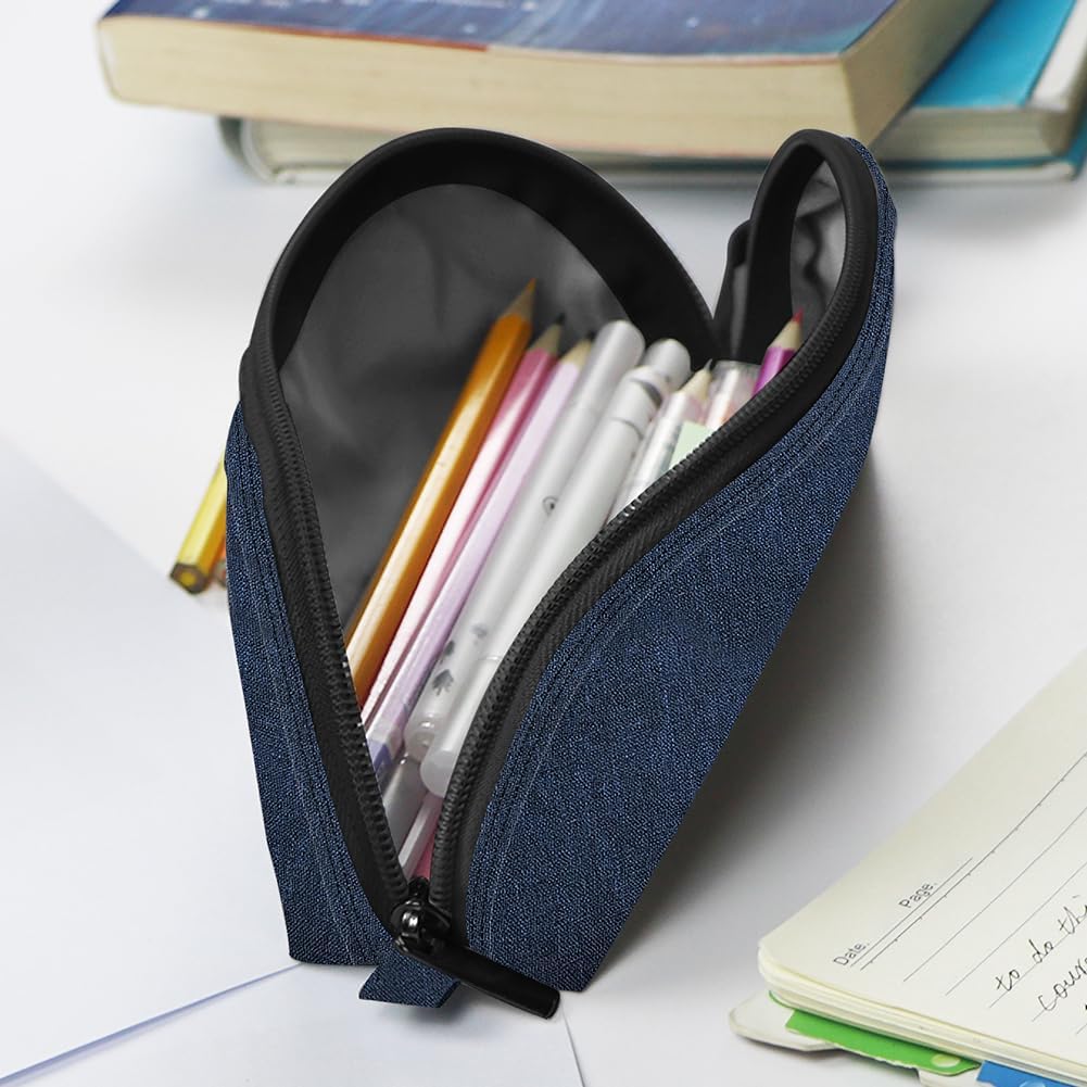 Detalle de Gloppie Astuccio Grande Capacità 2 PCS Blu – Organizza Cancelleria Scuola e Ufficio