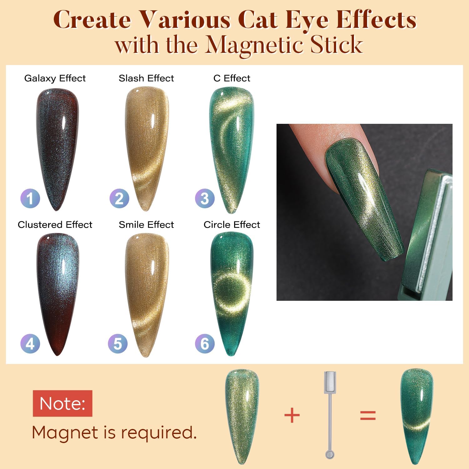 Thumbnail 2 de Nicedeco : lot de 12 vernis semi-permanents cat eye magnétiques UV LED (kit avec bâton) – 5 ml