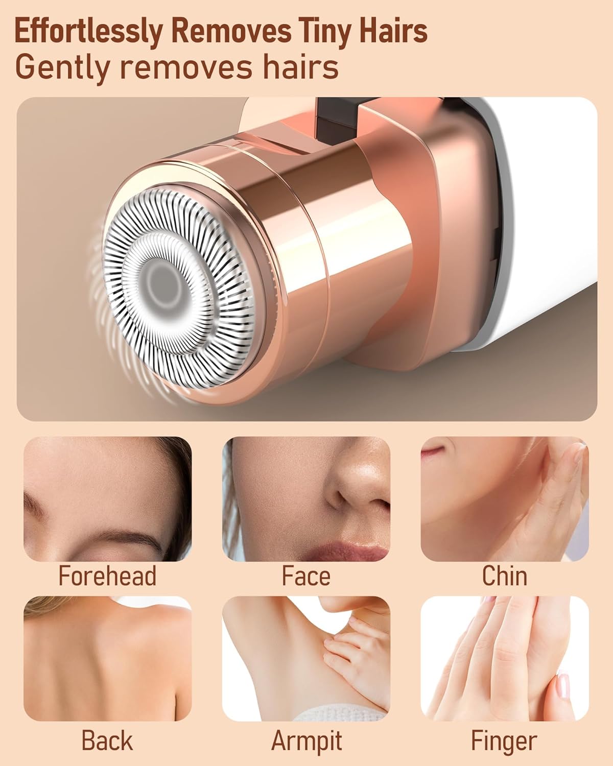 Thumbnail 4 de 2-in-1 Rechargeable Eyebrow Trimmer & Face Shaver for Women with LED Light