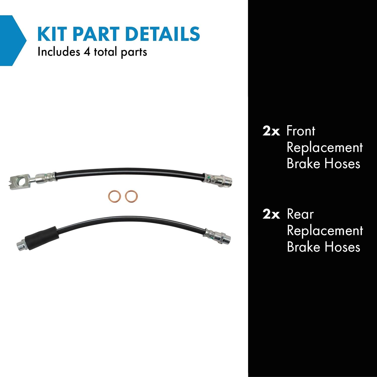 Detalle 2 de TRQ Brake Hose Set 2002-2009 Audi A4