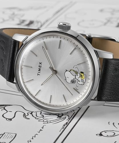 Thumbnail 1 de Timex Peanuts x Marlin Saxophonist Automatic TW2W68800 – Orologio uomo 40 mm in acciaio inox, cassa e cinturino in nero