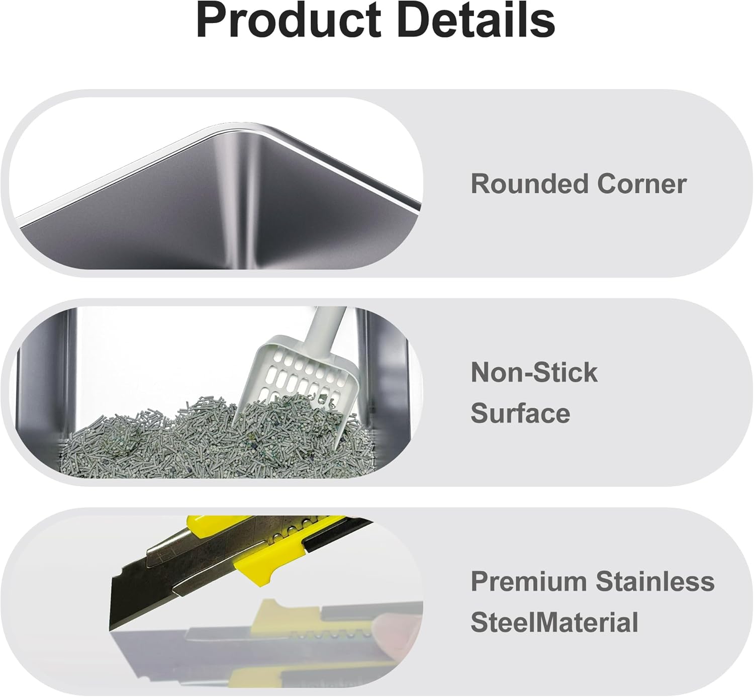 Thumbnail 5 de Vealind Stainless Steel Cat Litter Box