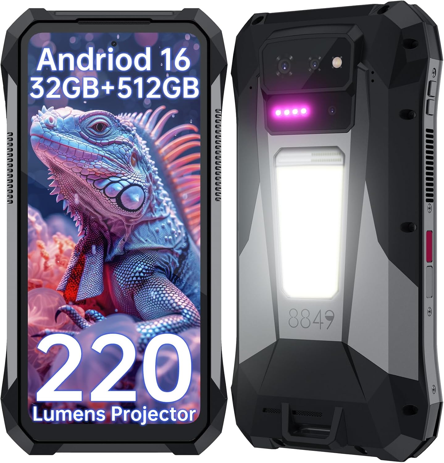8849 Tank X Phone 5G: Rugged Android 16 with 220LM Projector and Massive Battery