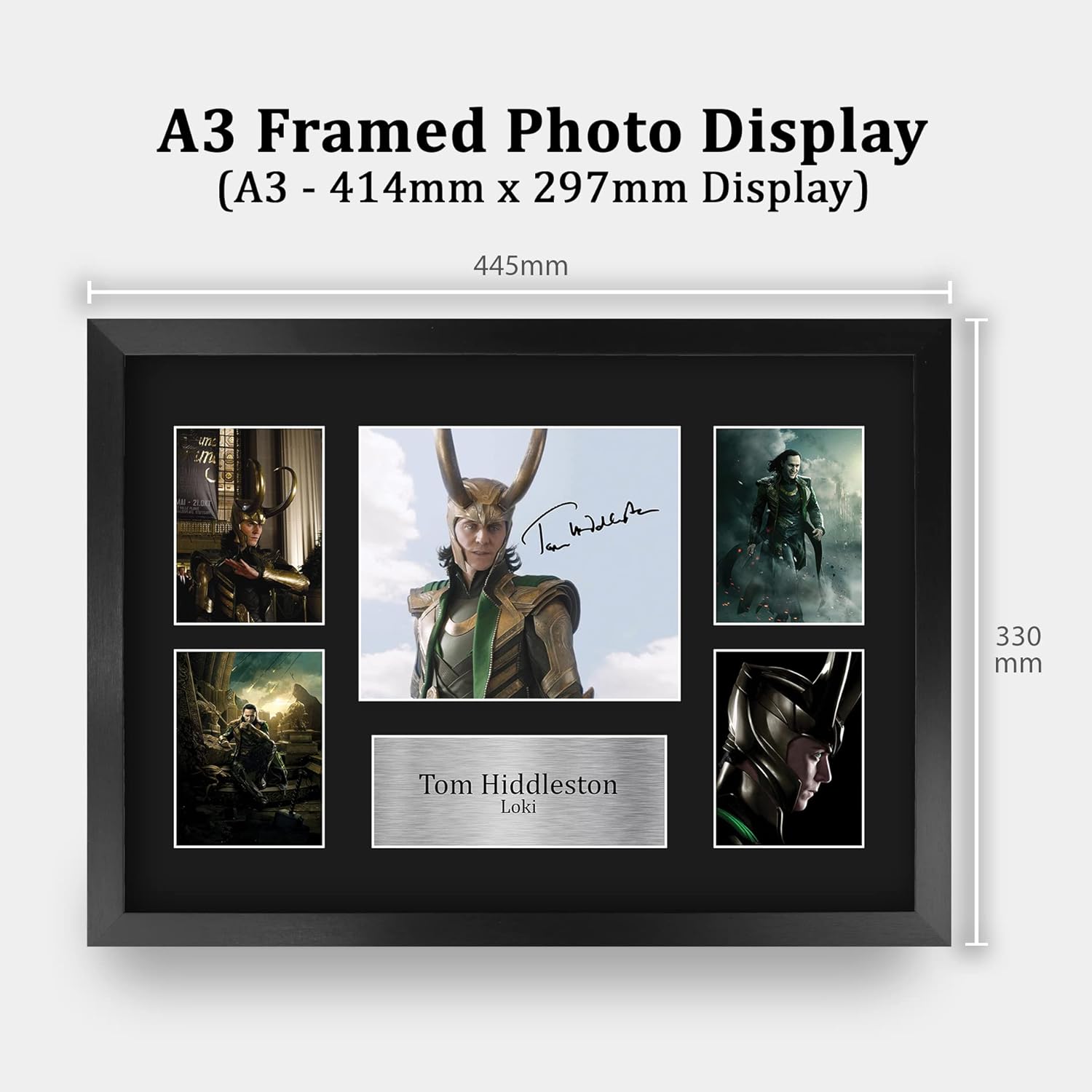 Thumbnail 1 de HWC Trading FR A3 Tom Hiddleston Loki Avengers Printed Signed Autograph Picture Display (A3 Framed)