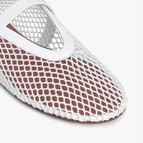 Thumbnail 5 de Barley Direct Mesh Ballet Flats for Women – White, Wide Width