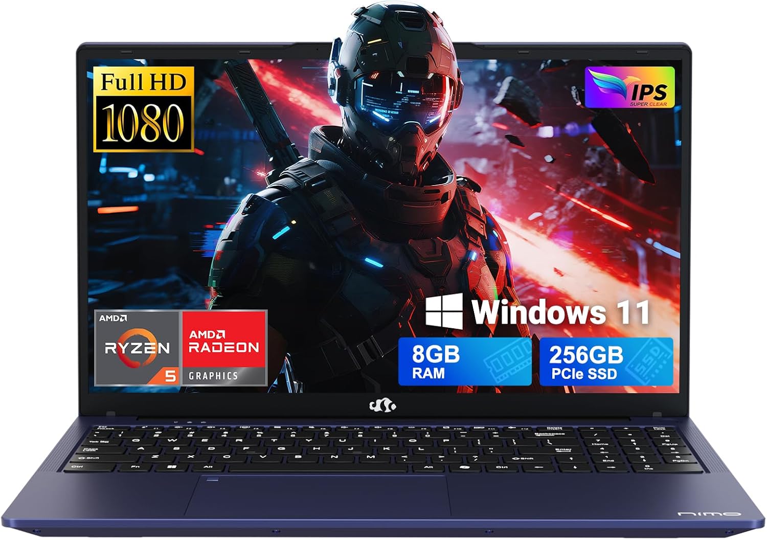 Detalle de NIMO N152 15.6-Inch FHD Laptop, Ryzen 5, 8GB RAM, 256GB SSD