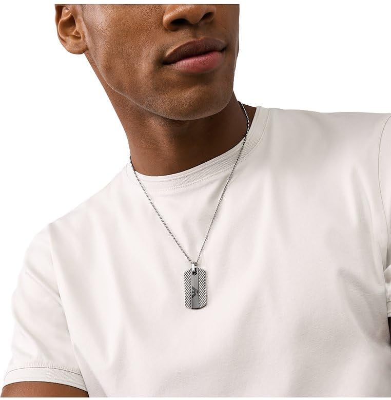 Thumbnail 1 de Emporio Armani Collier pour homme en perles avec fermoir mousqueton, acier inoxydable