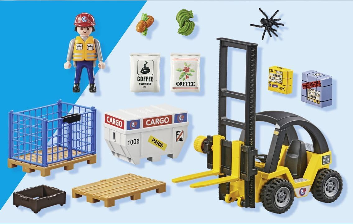 Thumbnail 6 de PLAYMOBIL Promo Pack 71528 – Chariot élévateur avec matériel et palettes
