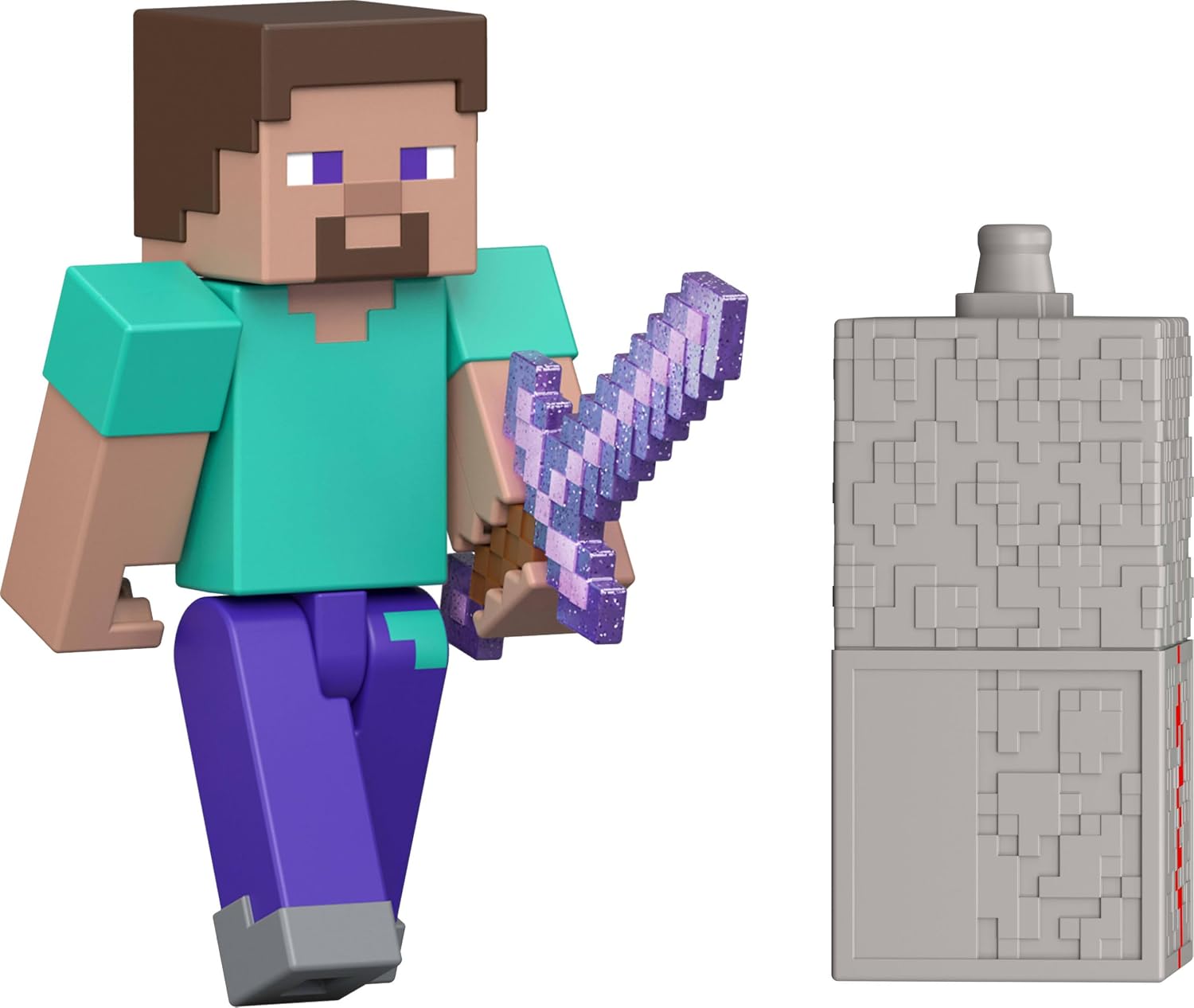 Detalle de Minecraft Steve Pietra Rossa, action figure 8,2 cm