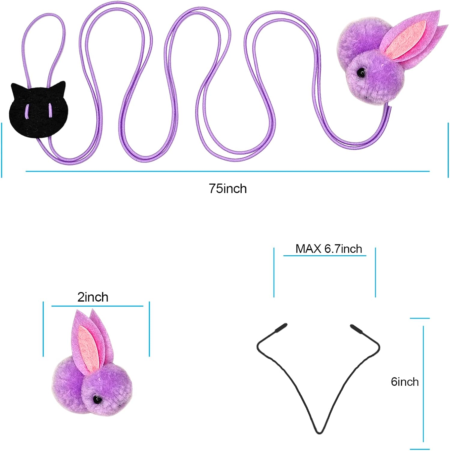 Detalle 2 de ZPH A2 Interactive Cat Toy Set with Retractable Wands and Door Hanger