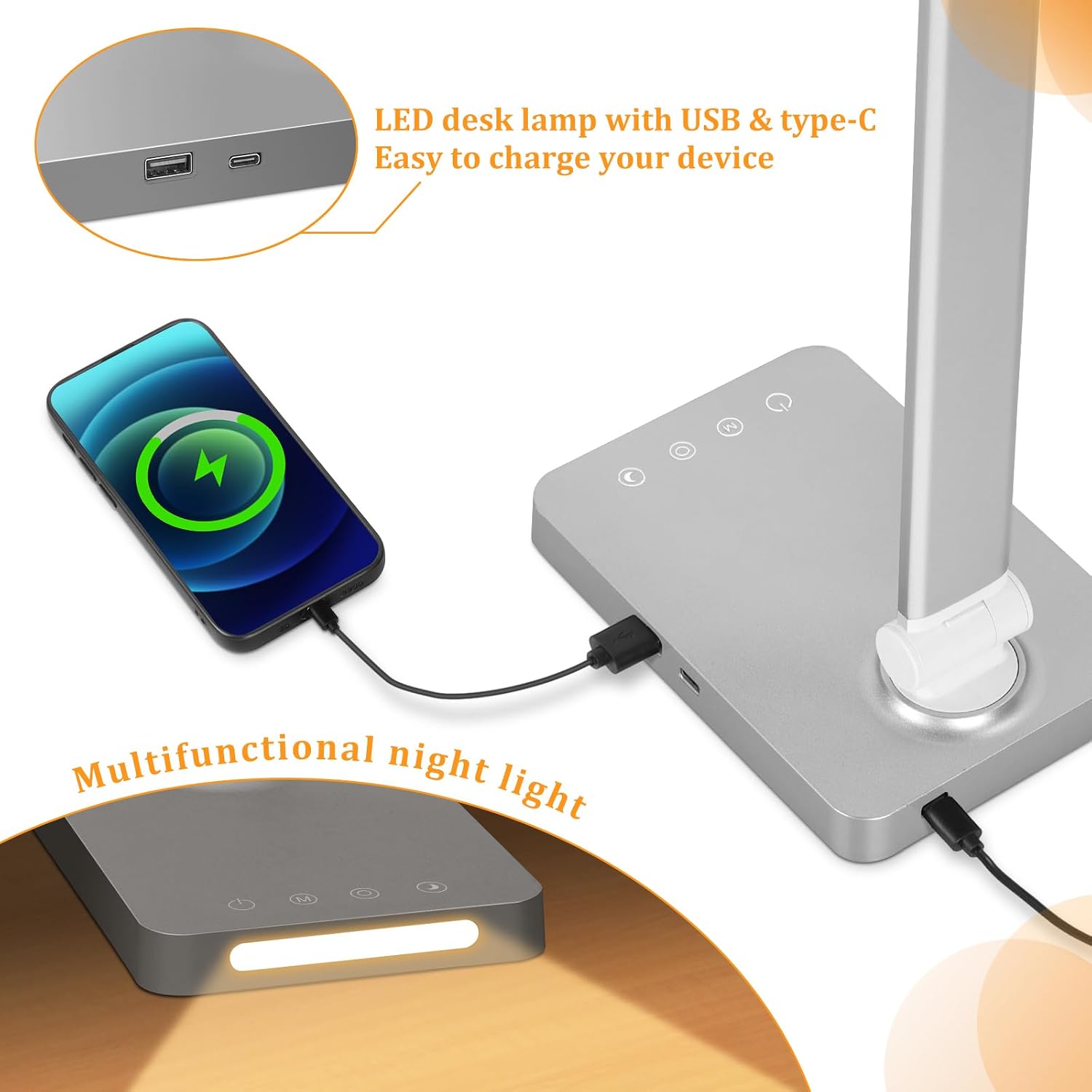 Detalle 2 de Dott Arts LED Desk Lamp with USB Ports