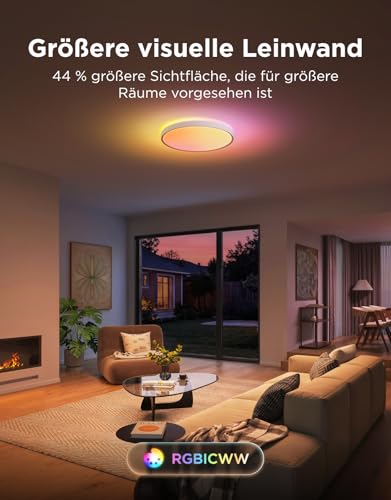 Detalle 2 de Govee RGBICWW Deckenlampe Pro55W: 4800 lm, 45,5 cm Durchmesser, dimmbar