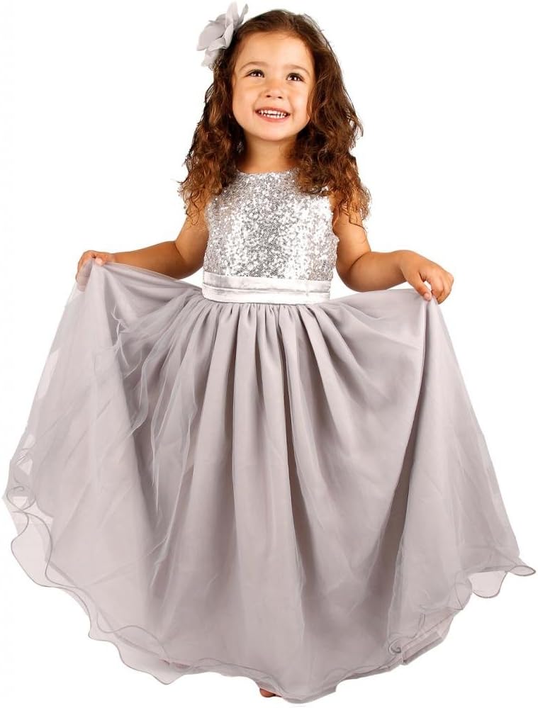 Detalle 2 de Bow Dream Flower Girl's Dress Sequins Tulle
