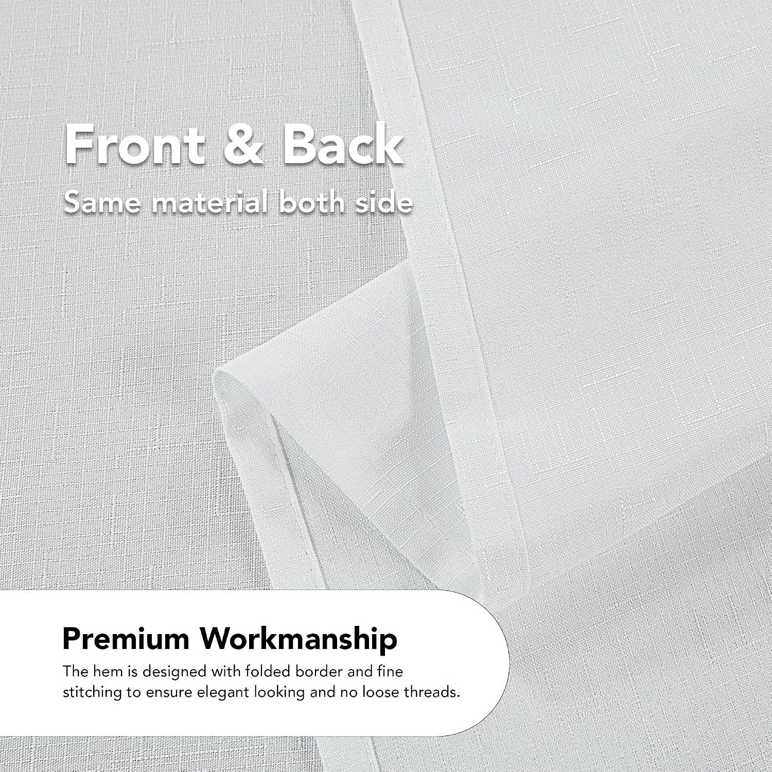 Thumbnail 6 de Deconovo Nappe Rectangulaire Lavable Imperméable Effet Lin – 220×140 – Blanc Pâle Gris