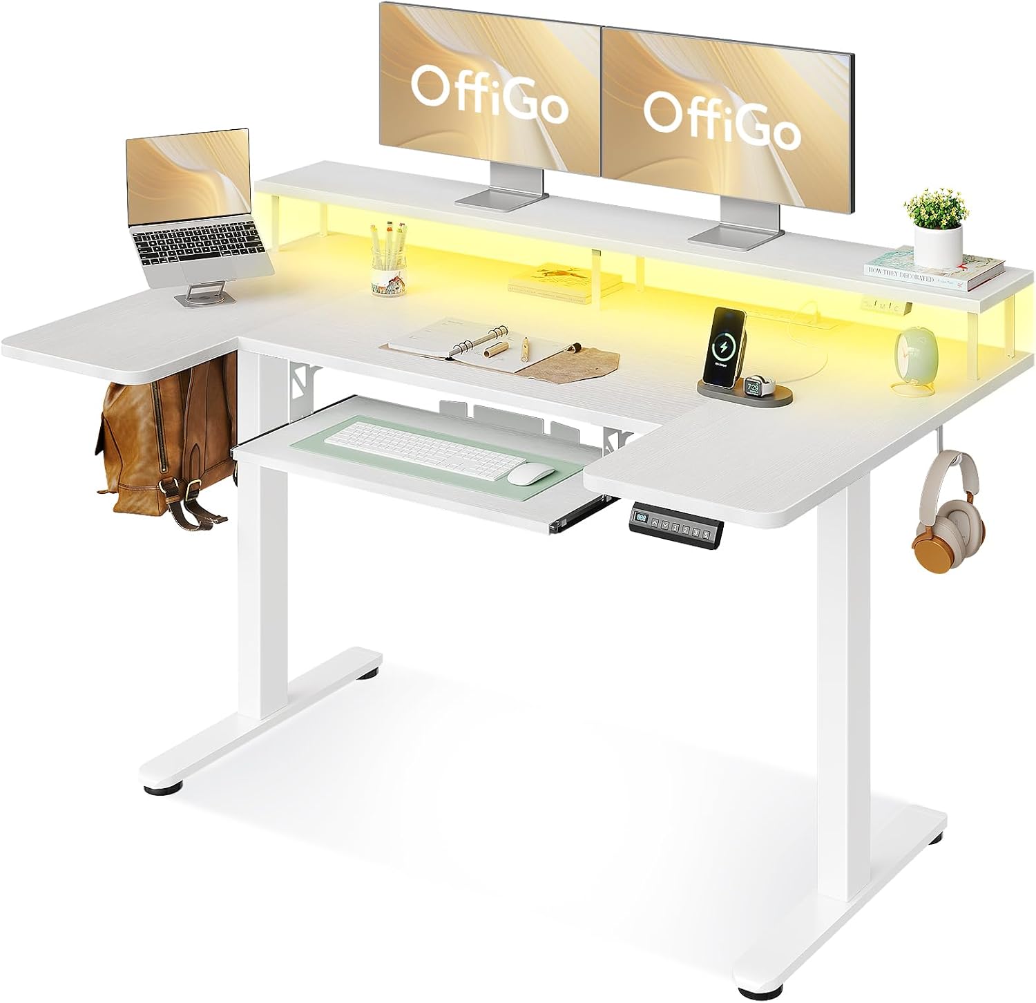 Detalle de OffiGo 1946c956-d86b-4ba1-88f5-89f81116b47a U-Shaped Standing Desk, 55-Inch
