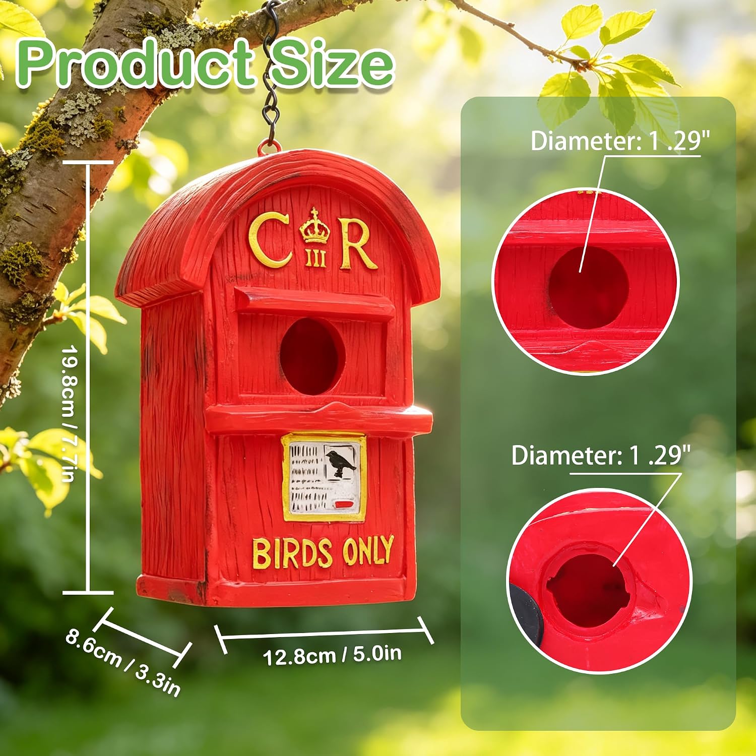 Thumbnail 6 de Attivolife Garden Bird House: Outdoor Weatherproof Resin Mailbox Nyck Nest Box for Small Birds