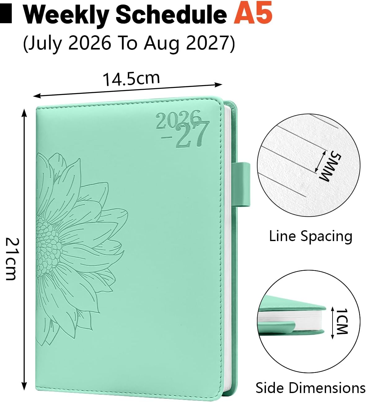 Thumbnail 6 de Diario 2026-2027 HW CASA – Agenda Settimanale A5 Multilingue con Copertina Impermeabile PU+CARTA