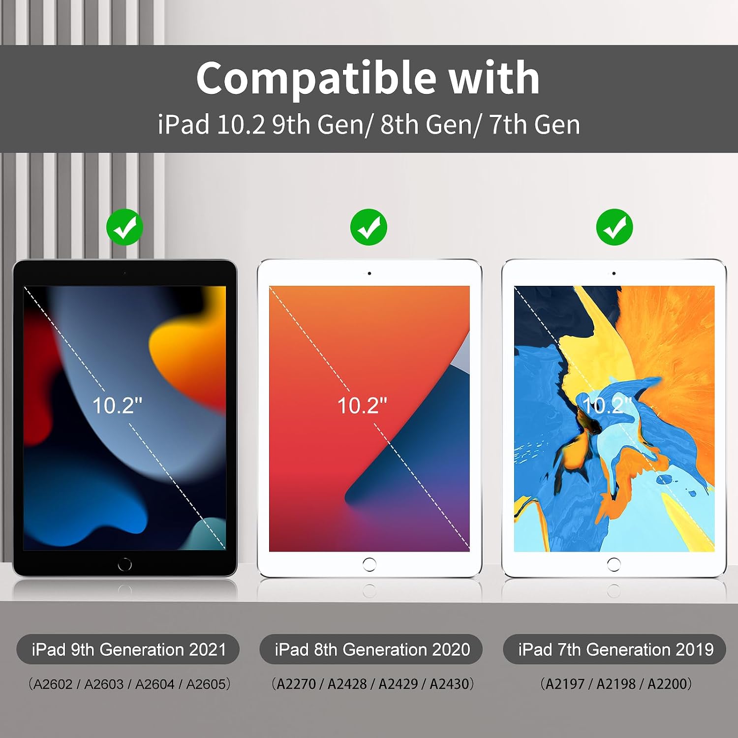 Detalle 2 de JKSML Tastaturhülle iPad 9/8/7 Gen 10,2 Zoll Grau