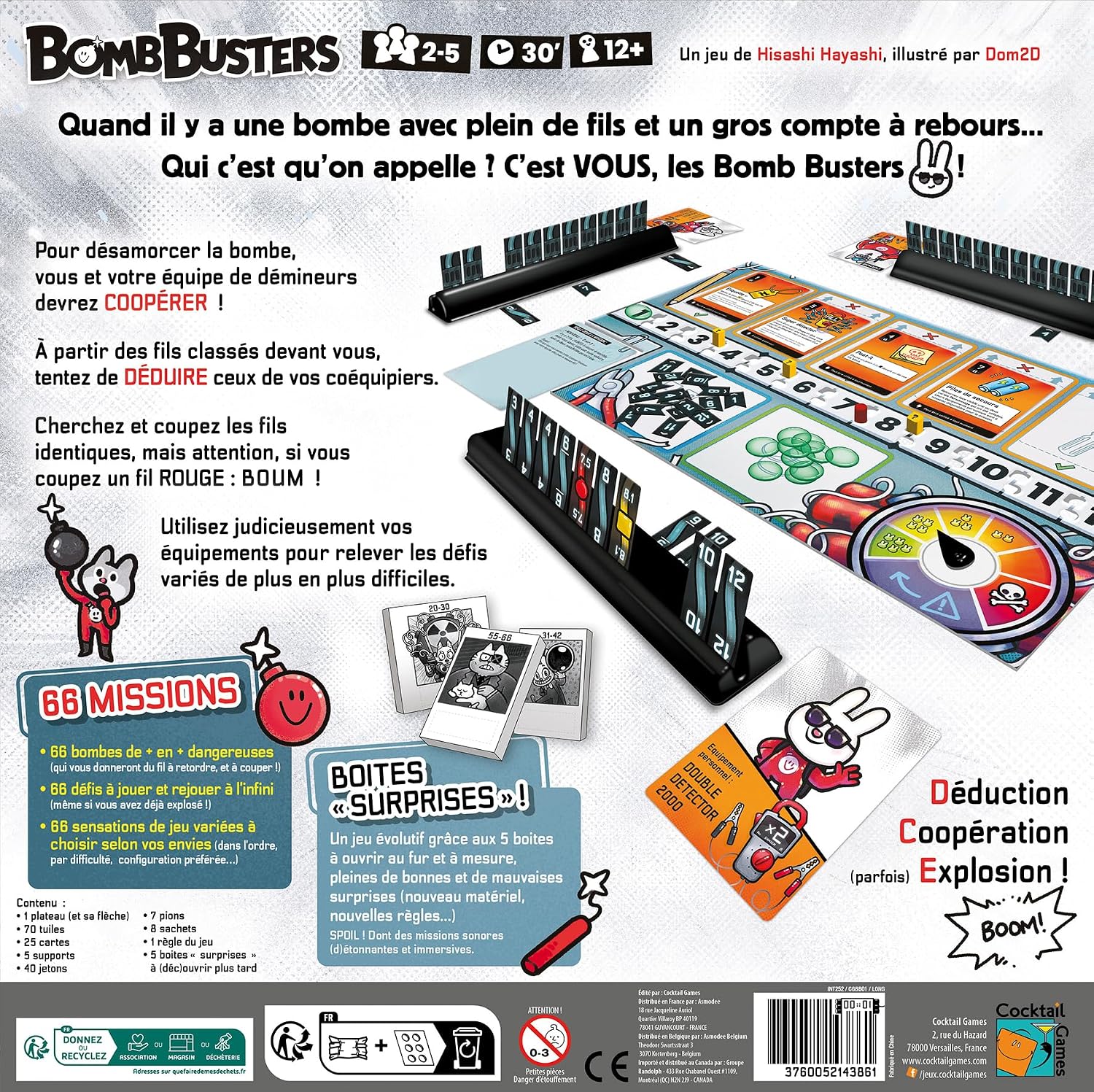 Detalle 2 de Asmodee Bomb Busters jeu coopératif 66 missions