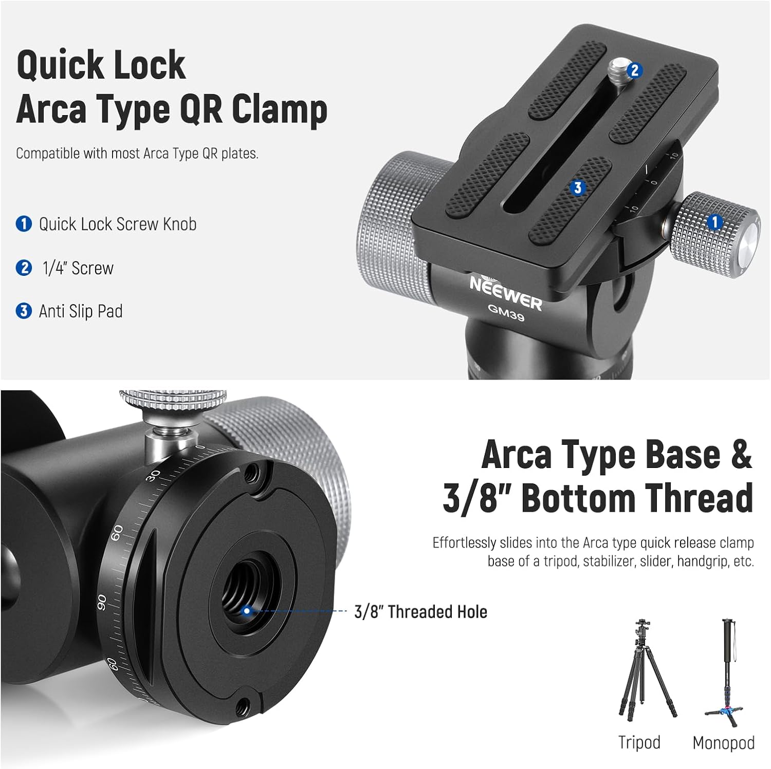 Thumbnail 4 de NEEWER GM39 Camera Gimbal Head