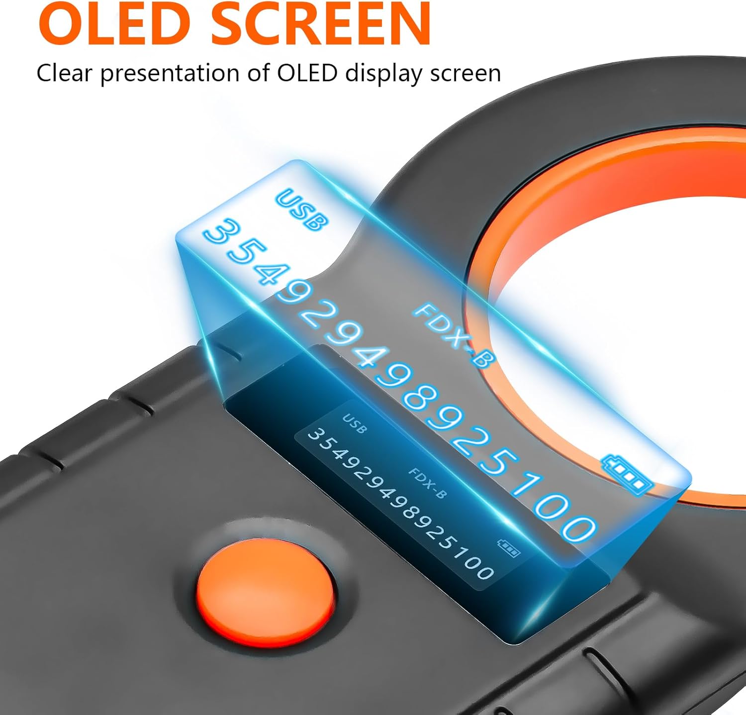 Detalle de Gbformat Haustier Mikrochip-Scanner OLED