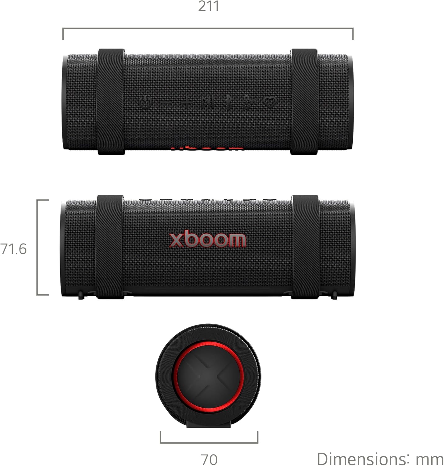 Detalle 2 de LG xboom Grab portable Bluetooth speaker 20h playback