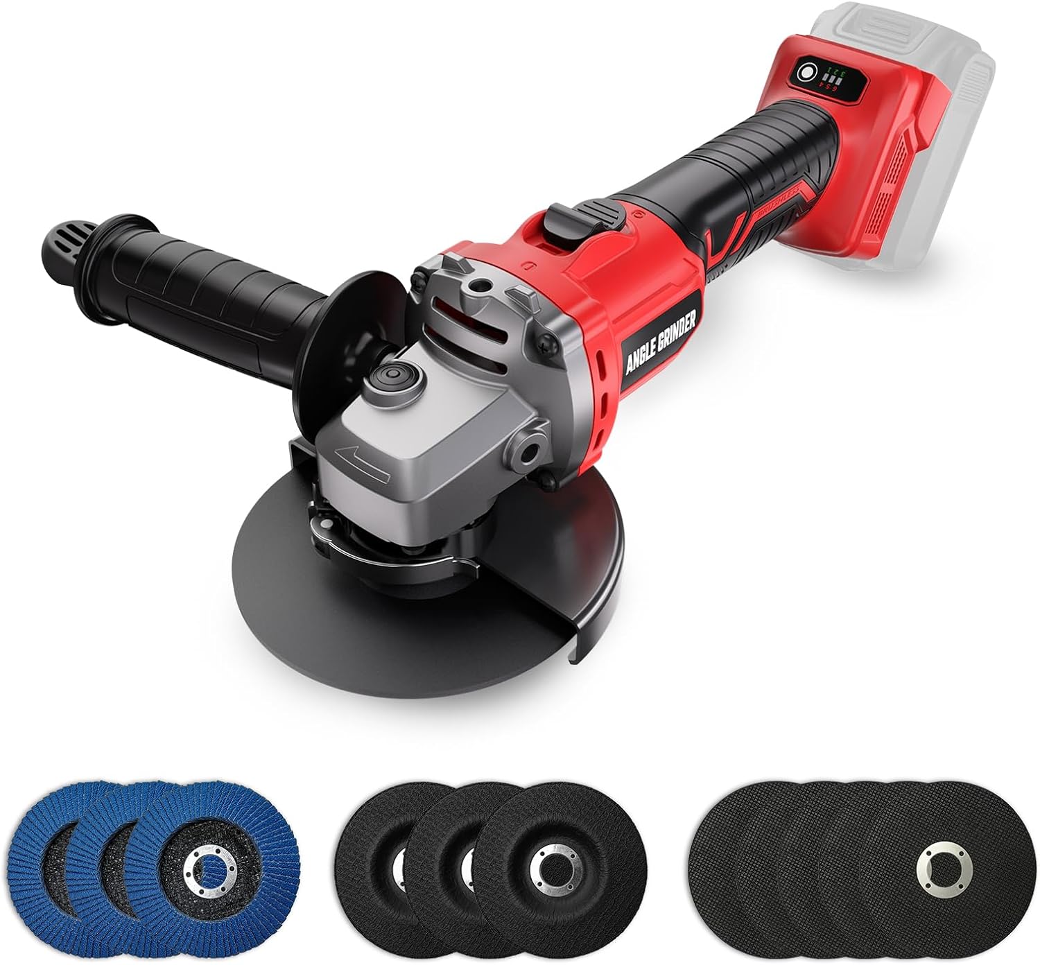 Detalle de VERVEWAVE WT8151-2 Cordless Angle Grinder, 4-1/2-Inch, Brushless, 6-Speed