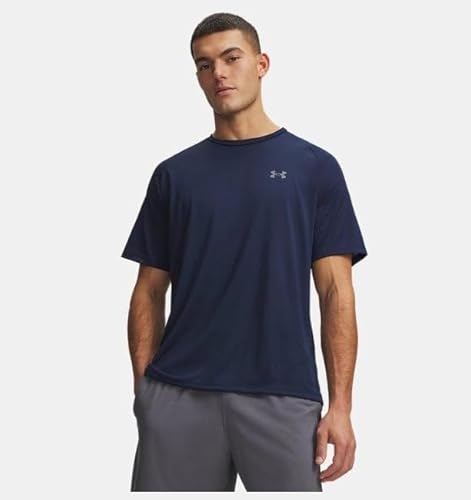 Detalle de Under Armour UA Tech 2.0 SS Tee para hombre — Azul Academy/Graphite (408)