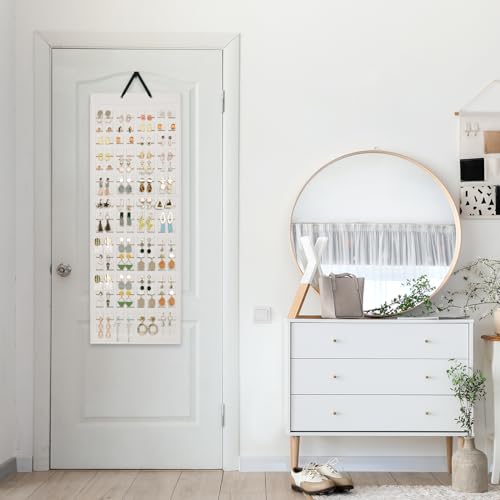Detalle de Lolalet Organizador de Pendientes Colgantes - Soporte de Pared para Aretes, 304 pares, Crema