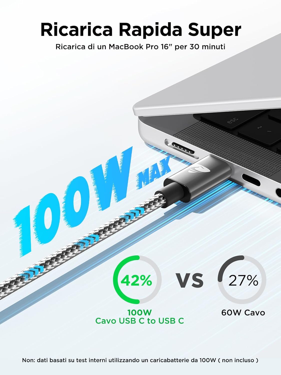Thumbnail 1 de Cavo USB C to USB C 100W 2m