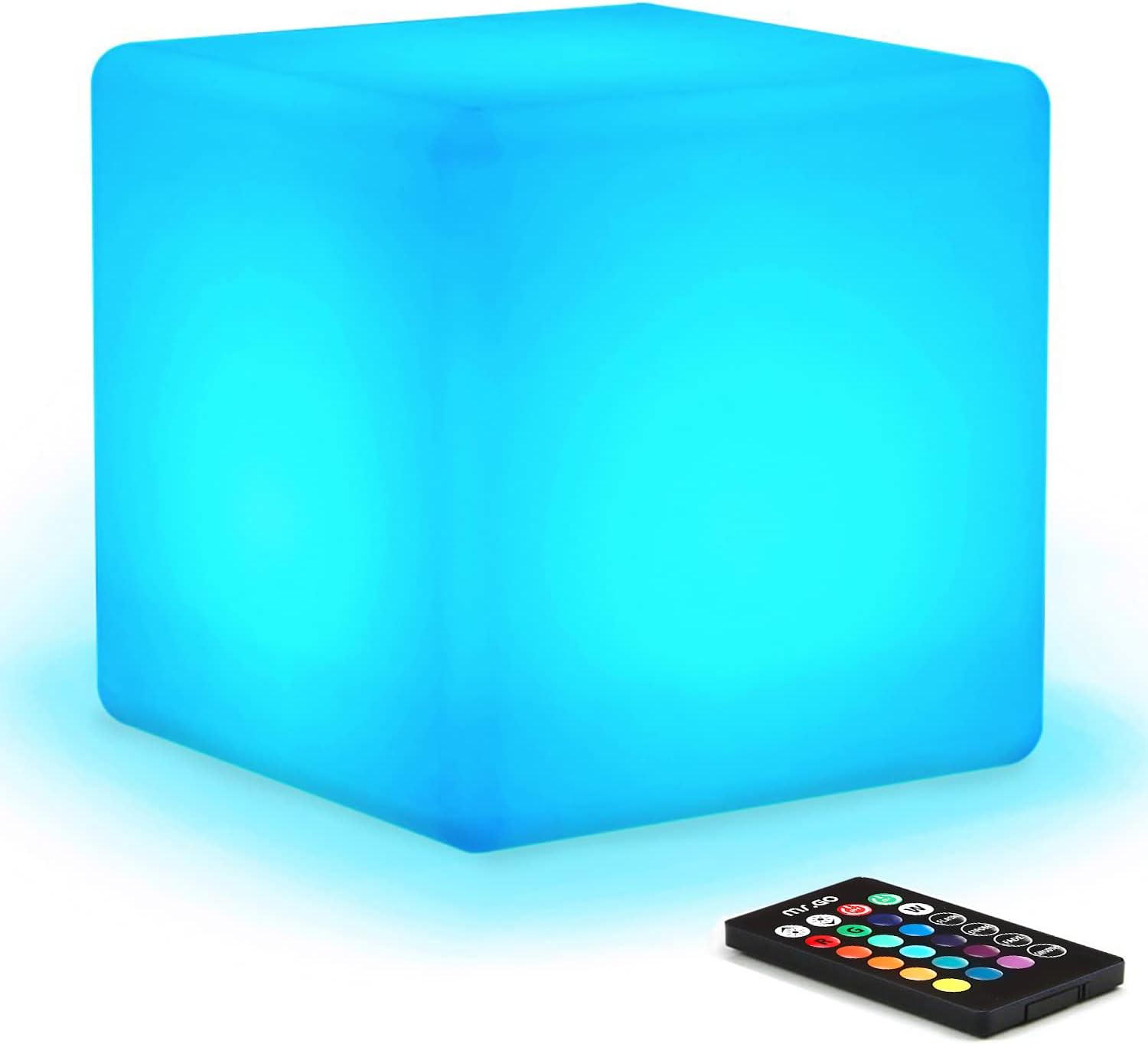 Detalle de Mr.Go C100 8-Inch Rechargeable RGB LED Cube Light with Remote