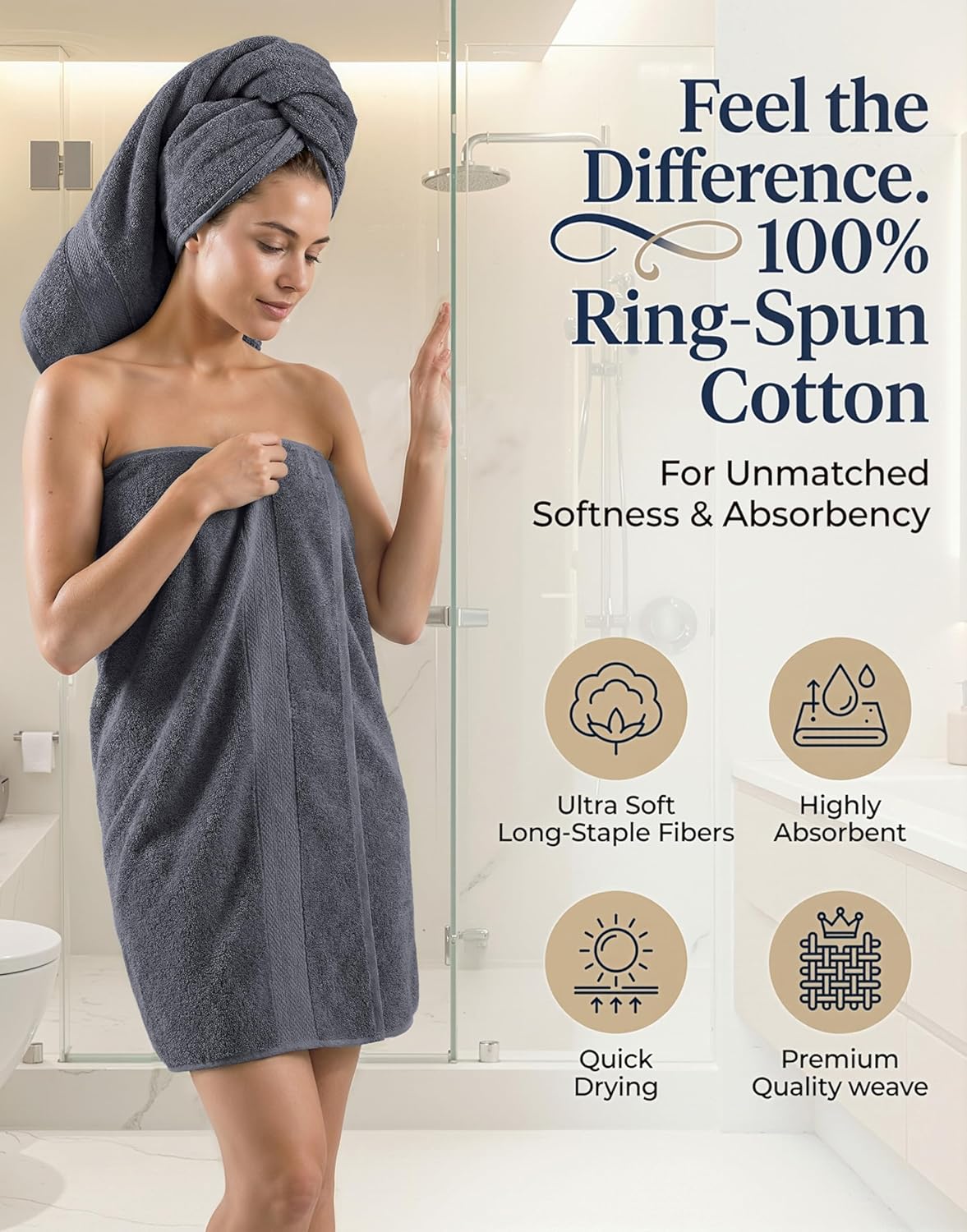 Thumbnail 1 de LANE LINEN Luxury 24 PCs Bath Towels Set 24pc
