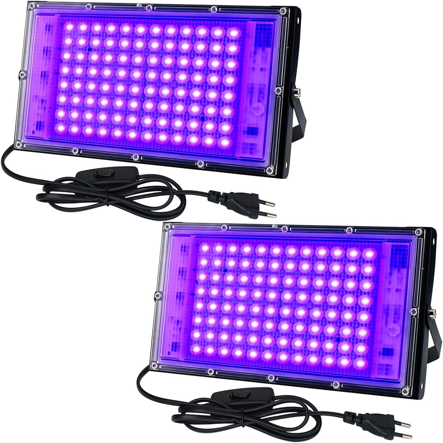 Detalle de CREATESTAR Black Light-100W UV-ledschijnwerper, 2 stuks, IP66, 395 nm