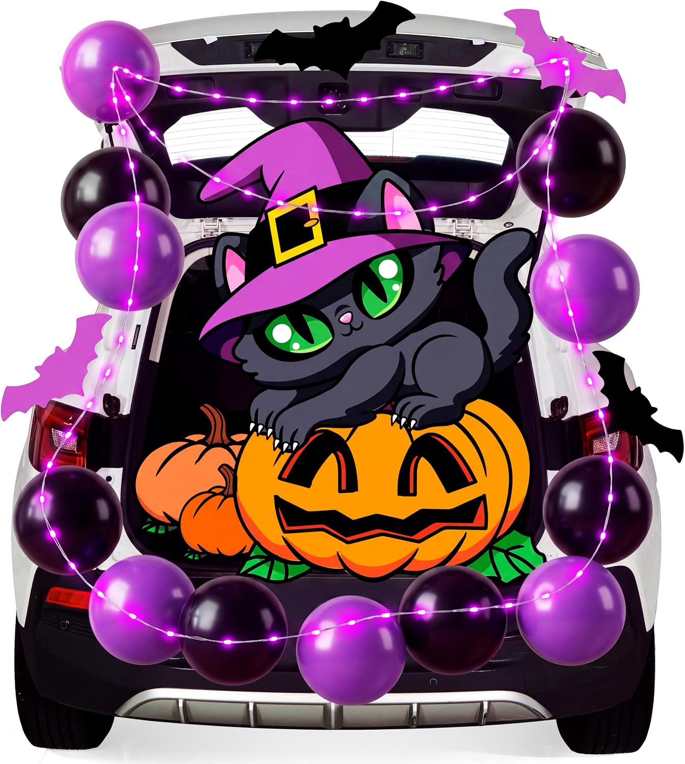 Detalle de JOYIN Halloween Black Cat Trunk or Treat Car Decoration Kit with Lights